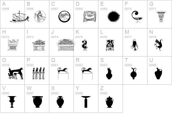 GreekArt uppercase A-Z preview