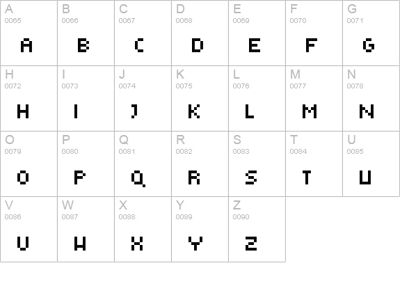 GreekBearTinyE uppercase A-Z preview