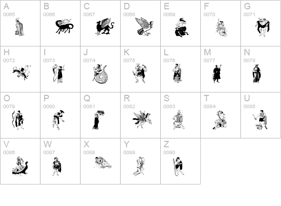 GreekMythes uppercase A-Z preview