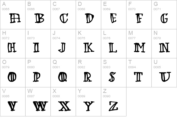 Green Babe uppercase A-Z preview