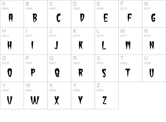 Green Fuz uppercase A-Z preview