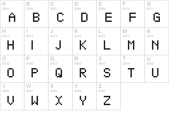 Green Lights uppercase A-Z preview