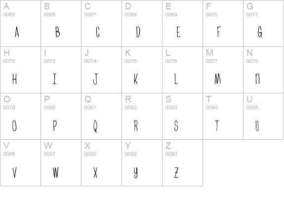 greenbeans Thin uppercase A-Z preview