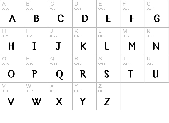 GreenTerrorBold uppercase A-Z preview