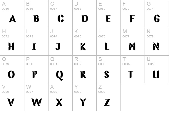 GreenTerrorCargoBay uppercase A-Z preview