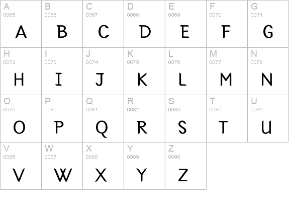 GreenTerrorRegular uppercase A-Z preview