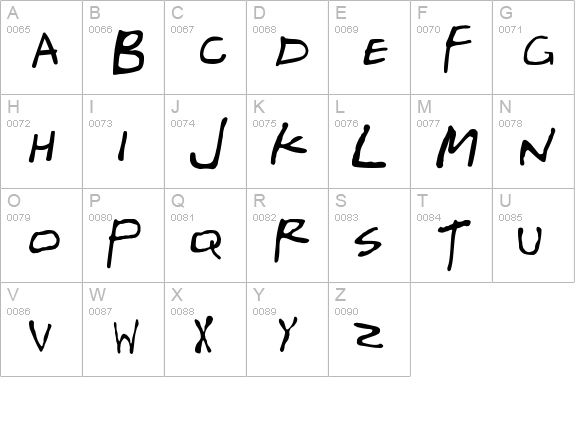 Gregor Miller's Friends Font uppercase A-Z preview