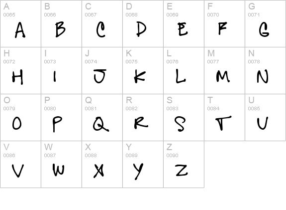 Gregs Other Hand uppercase A-Z preview