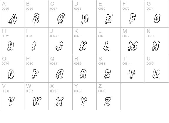 Gremlin Italic uppercase A-Z preview
