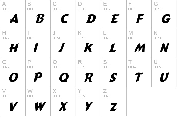 GremlinCaps Bold Italic uppercase A-Z preview
