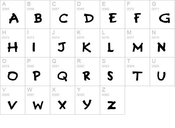 Gremlins uppercase A-Z preview