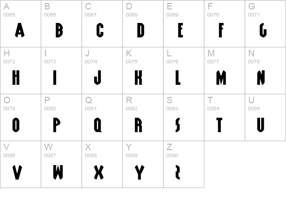 Grendel's Mother Expanded uppercase A-Z preview