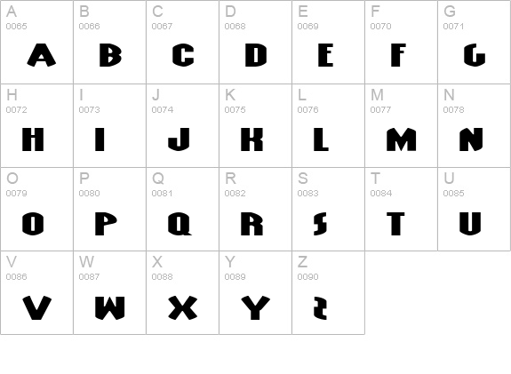 Grendel's Mother Extra Exp uppercase A-Z preview