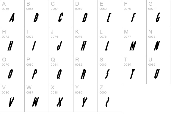 Grendel's Mother Italic uppercase A-Z preview