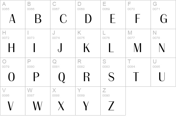 Grenoble Light SF uppercase A-Z preview