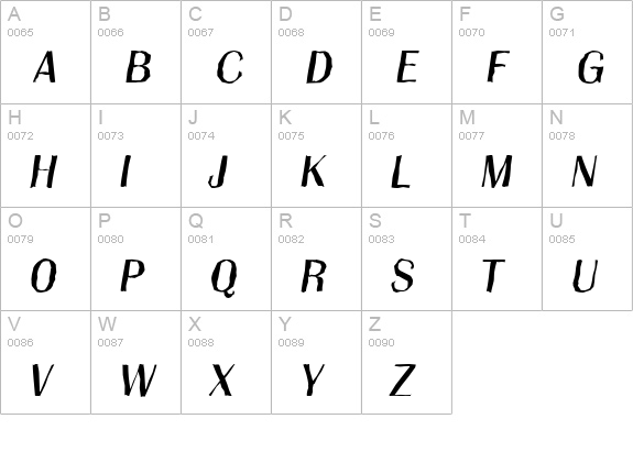 GrenobleAntique-Italic uppercase A-Z preview