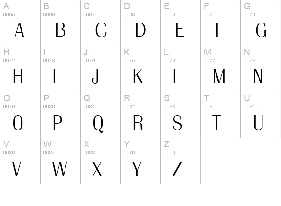GrenobleSerial-Xlight-Regular uppercase A-Z preview