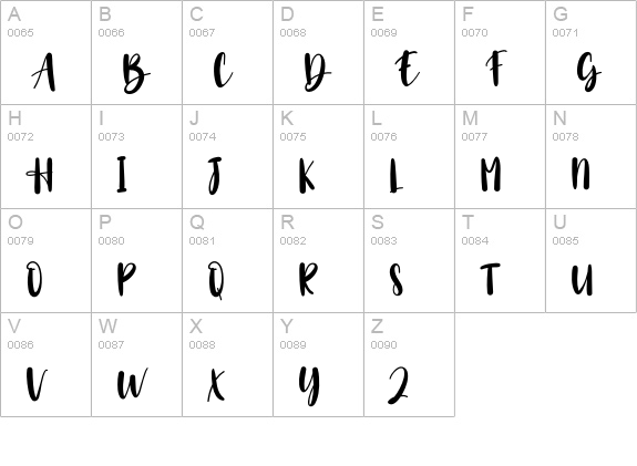 Grey uppercase A-Z preview