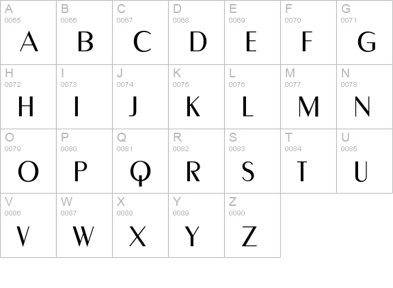 GreyhoundRegular uppercase A-Z preview