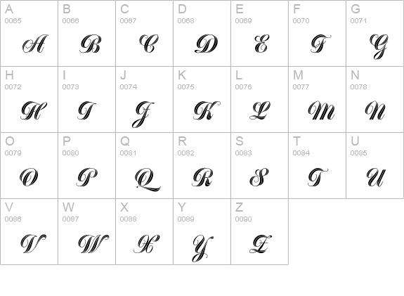 Greyton Script Std uppercase A-Z preview