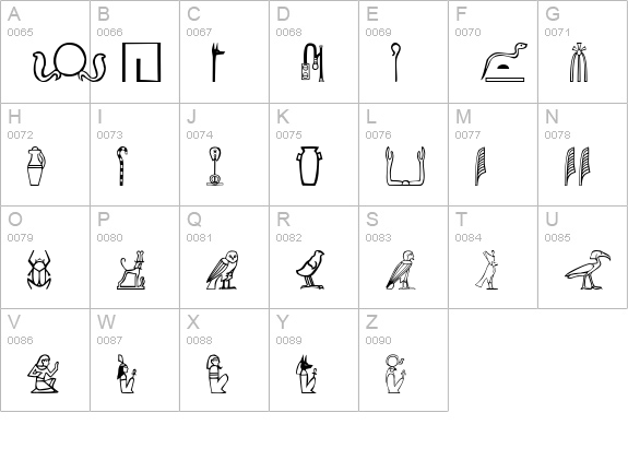 Greywolf Glyphs uppercase A-Z preview