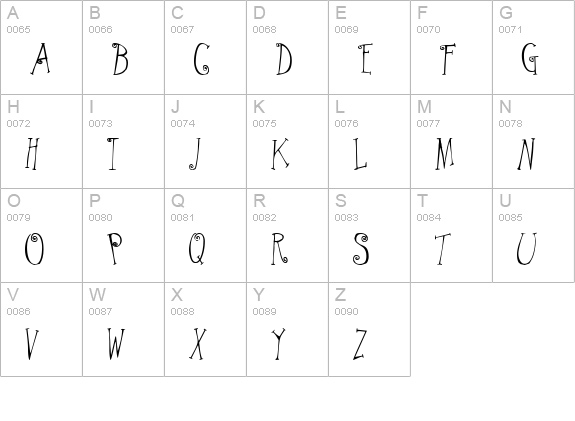 Greywolf Quirk uppercase A-Z preview