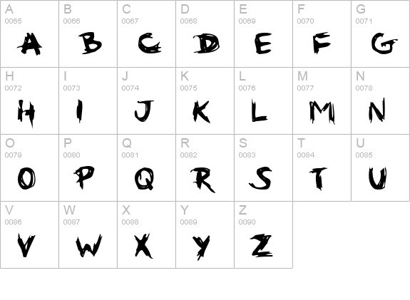 gribouille 1 uppercase A-Z preview