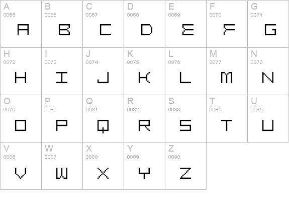 Gridder-OFF uppercase A-Z preview
