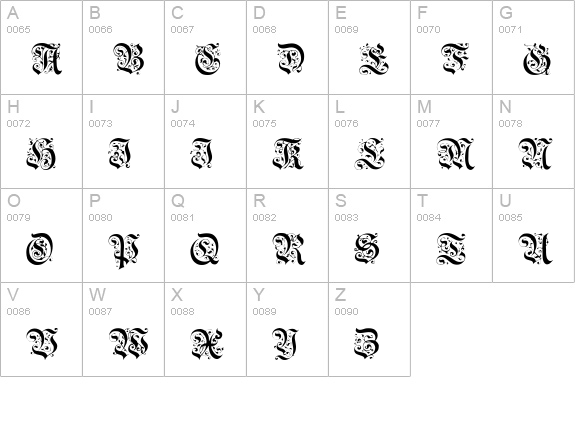 GriffDinShi uppercase A-Z preview