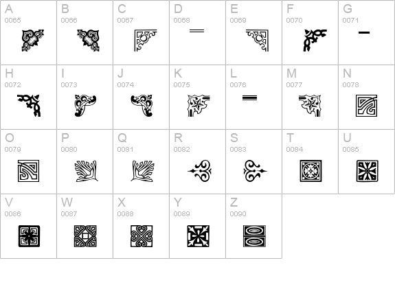 GriffinDingbats1 uppercase A-Z preview