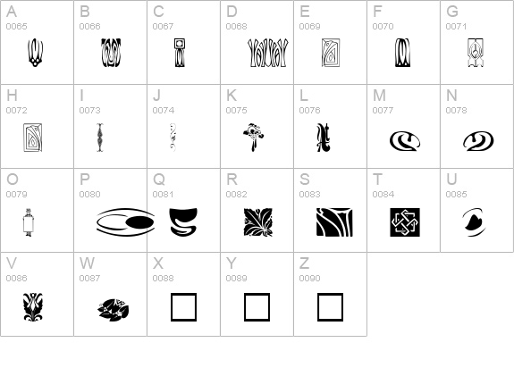 GriffinDingbats2 uppercase A-Z preview