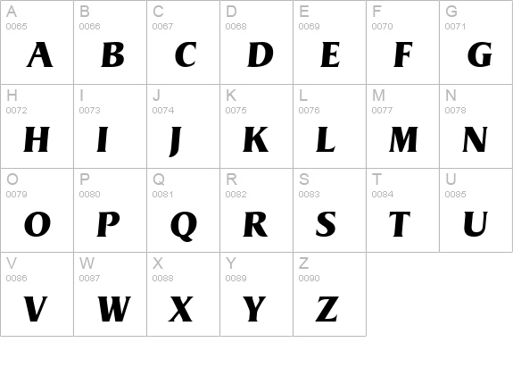 Griffon Extrabold Italic uppercase A-Z preview
