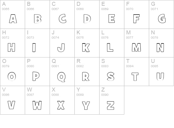 GrilledCheese BTN Out uppercase A-Z preview