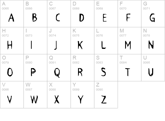 Grimace uppercase A-Z preview
