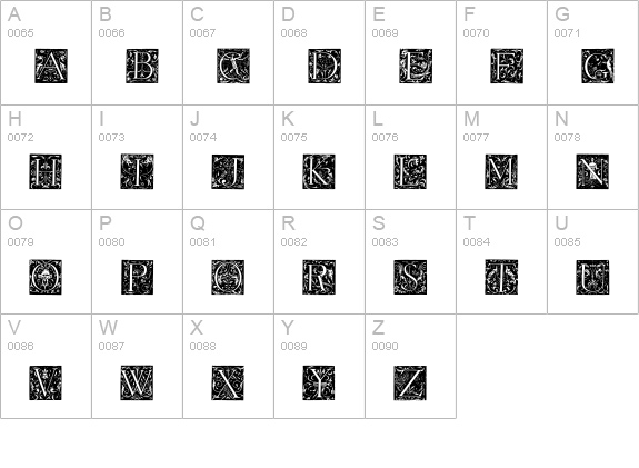 Grimeswade uppercase A-Z preview