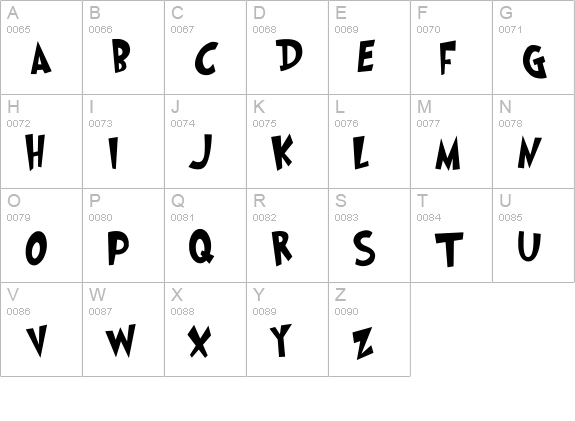 Grinched Regular uppercase A-Z preview
