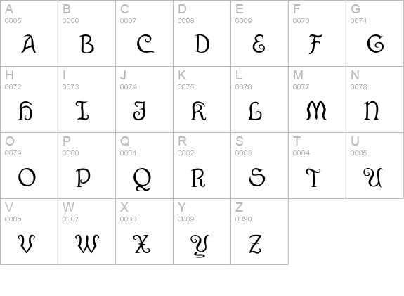 Griseldis uppercase A-Z preview