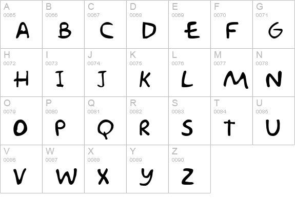 Groening Plain uppercase A-Z preview
