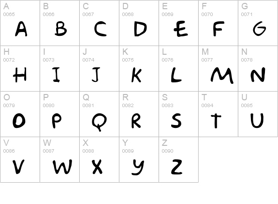 Groening Regular uppercase A-Z preview
