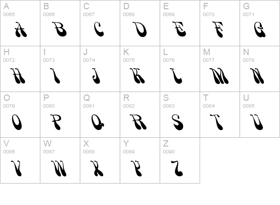 Grooovvelic uppercase A-Z preview