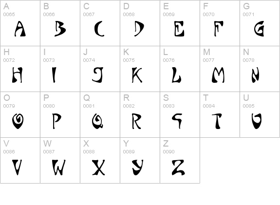 Groovies Normal uppercase A-Z preview
