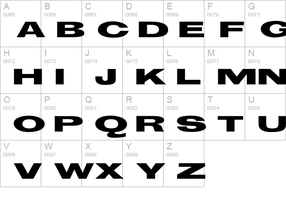 GroschenExtraExtended uppercase A-Z preview