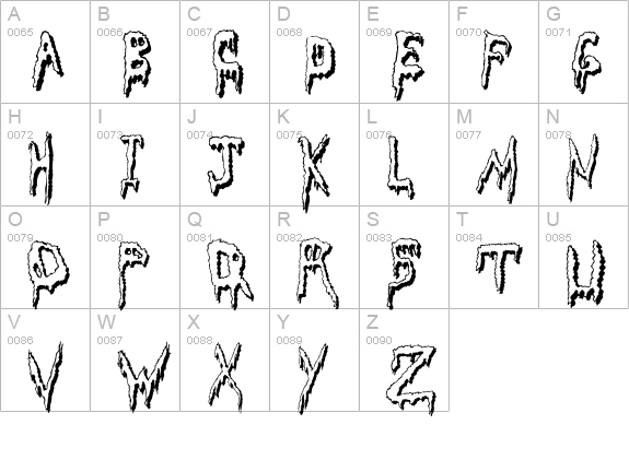 Grossout Shadow uppercase A-Z preview