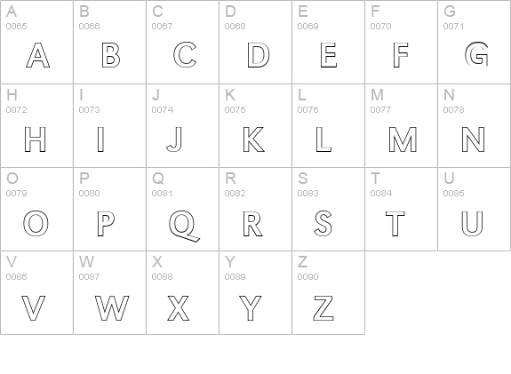 GroteskOu-Regular uppercase A-Z preview