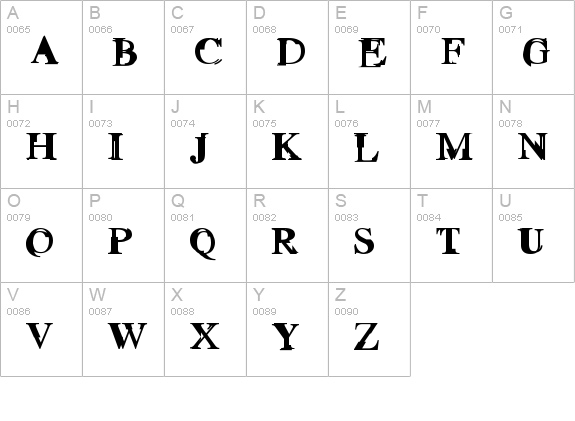 Grotto uppercase A-Z preview
