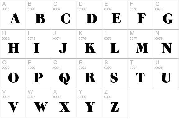 Grouch uppercase A-Z preview