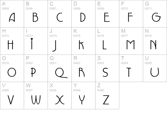 Grouser uppercase A-Z preview