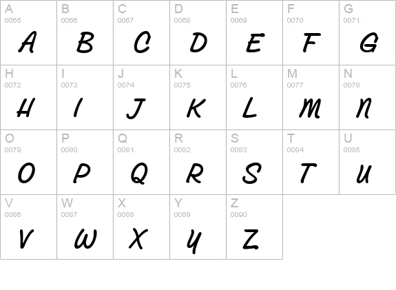 GroveScriptBold uppercase A-Z preview