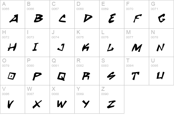 Grrrrrr Bold uppercase A-Z preview