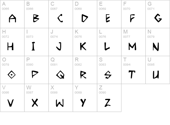 Grrrrrr Regular uppercase A-Z preview